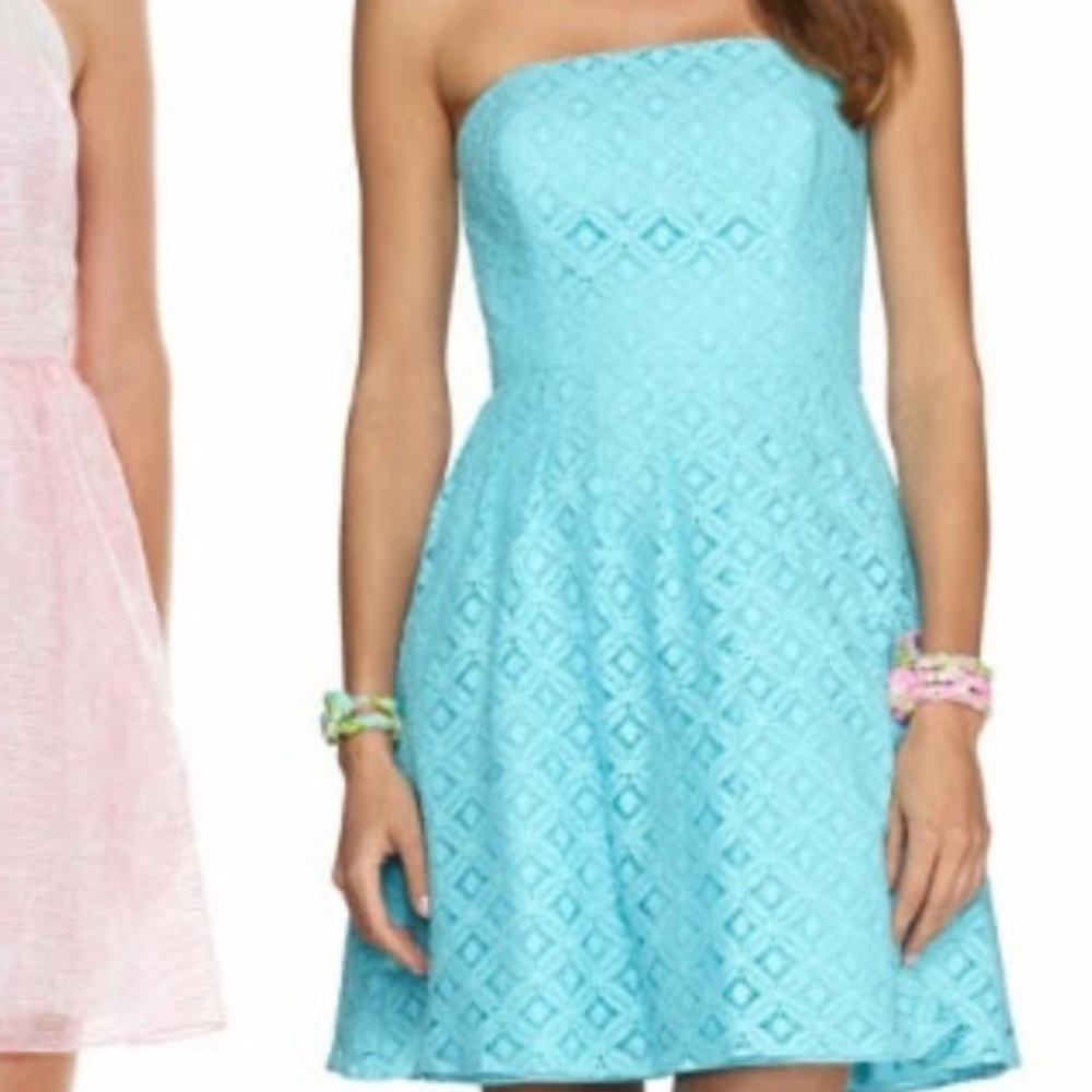 Lilly Pulitzer Caitlin strapless dress. Worn 2x - Picture 1 of 6
